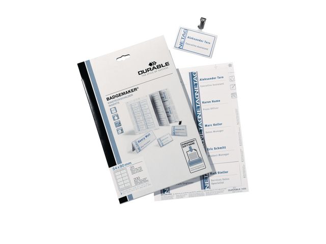 Etiketter DURABLE namnskylt 90x60 20/fp
