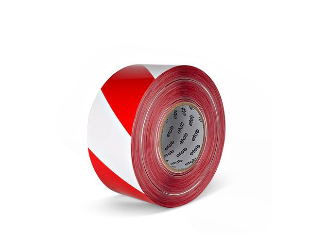 Varningsband 75mmx500m röd/vit