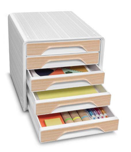 Blankettbox CEP Smoove 5-lådor vit/beech