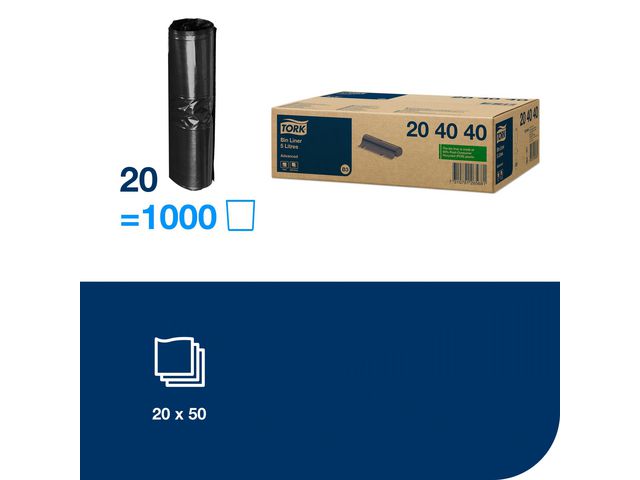 Insatspåse TORK B3 5L svart 50/rl