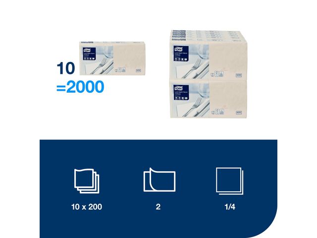 Servett TORK Adv 2-lags 33x32,5cm 200/fp