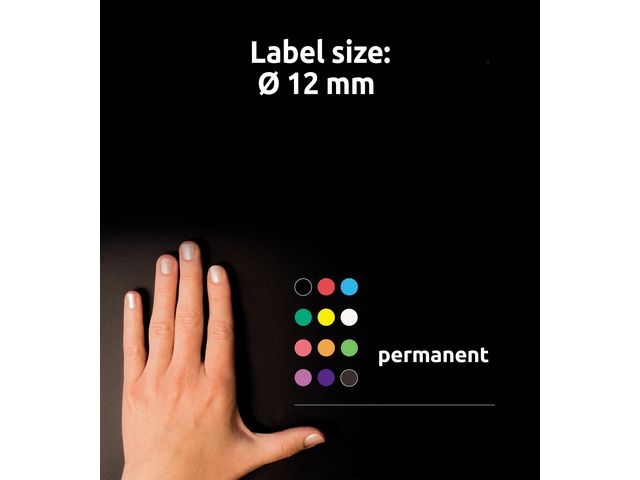 Färgkodningsprick AVERY Ø12mm gul 270/fp