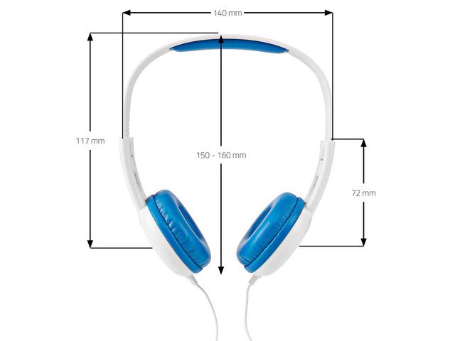 Hörlur NEDIS barn On-Ear 3,5mm blå