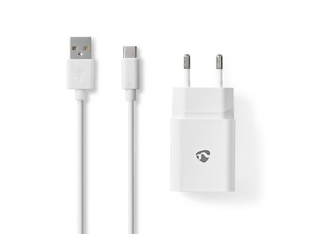 Laddare vägg NEDIS GaN 2xUSB-A/C 1m vit