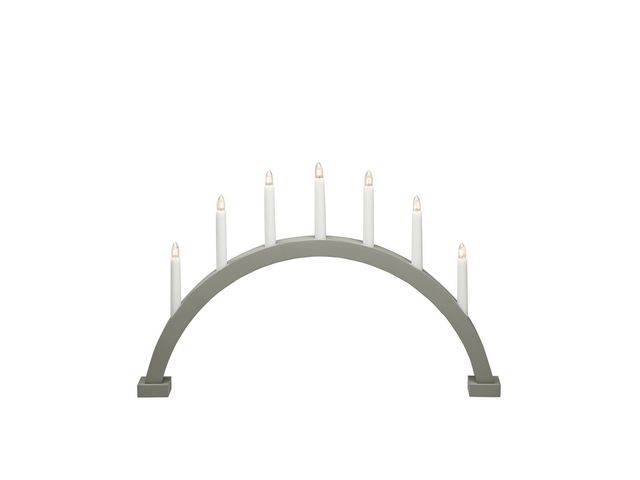 Elljusstake 7 ljus 38,5x59 trä grå/grön