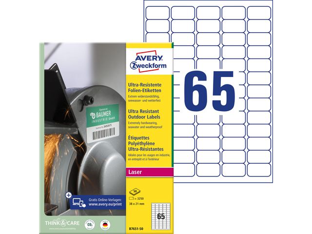 Etikett AVERY Stretch 38x21mm 3250/fp