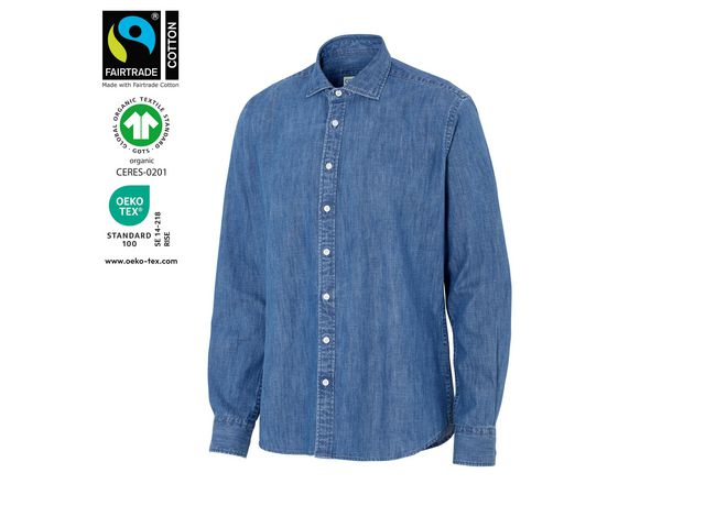 Skjorta slim fit COTTOVER Denim GOTS XL