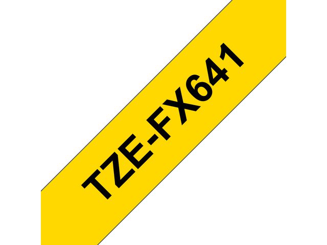 Tape BROTHER TZEFX641 18mm svart på gul