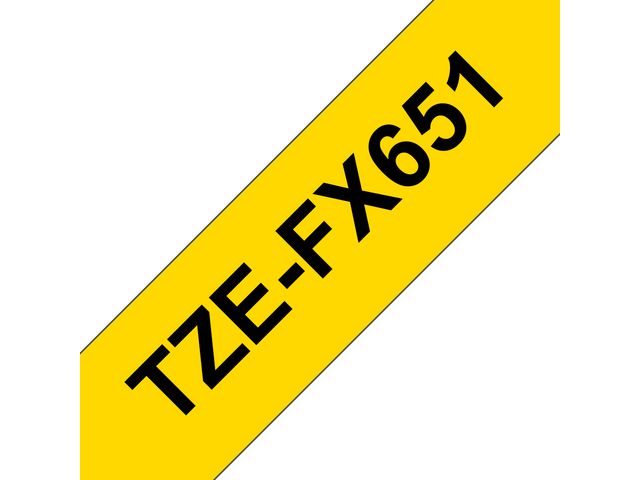 Tape BROTHER TZEFX651 24mm svart på gul