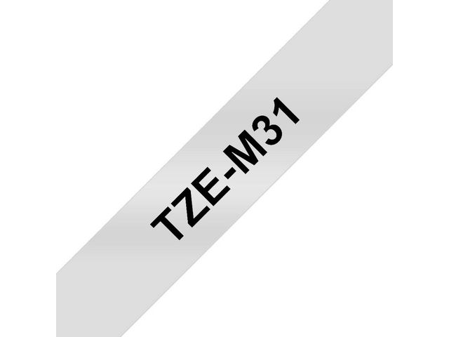 Tape BROTHER TZEM31 12mm sv på klar matt