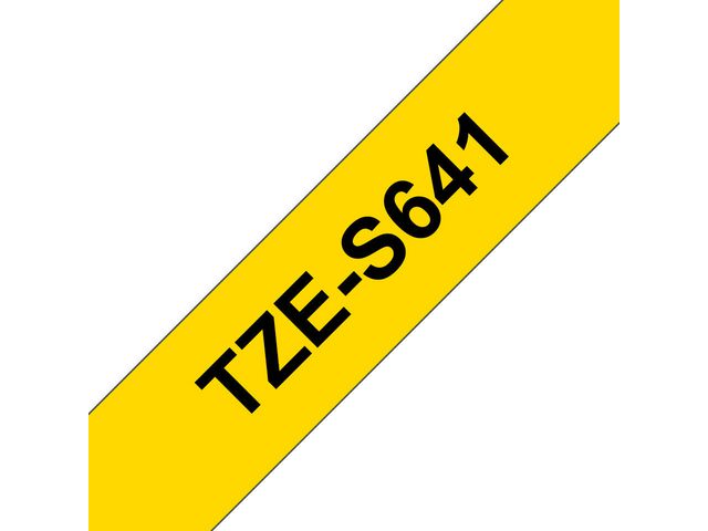 Tape BROTHER TZES641 18mm svart på gul