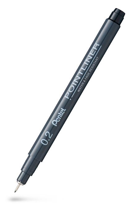 Fineliner Pentel POINTLINER 0,2 svart