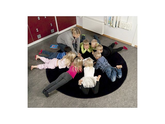 Matta rund 150 cm svart