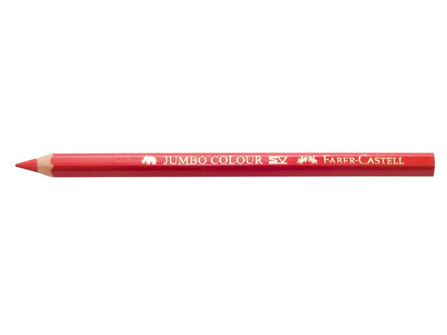 Färgpenna FABER Jumbo klarröd 12/fp