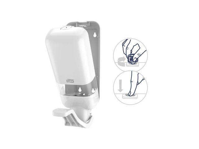 Dispenser TORK S4 tvål/handspr arm vit