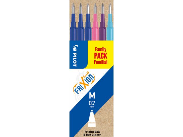 Refill PILOT Frixion 0,7mm 4 färger 6/fp