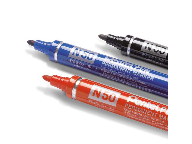 Märkpenna perm. PENTEL N50 rund svart