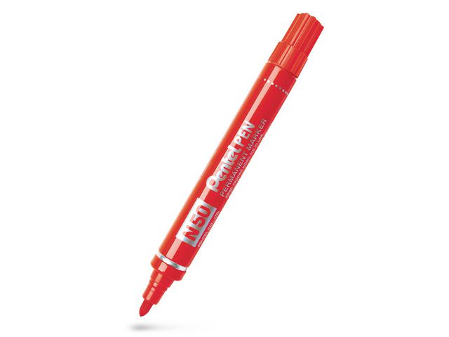 Märkpenna perm. PENTEL N50 rund röd
