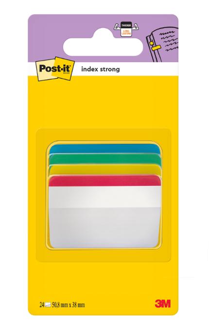 Index POST-IT stark 38x51v b/g/r/g 24/f