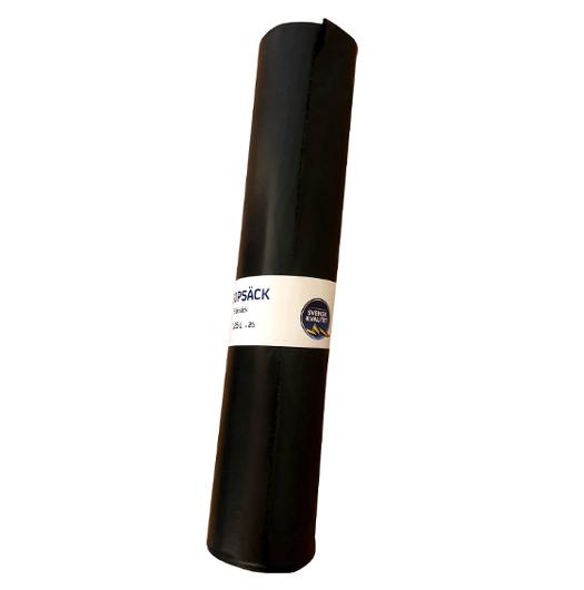 Plastsäck LD R60% 125L 40my svart 25/rl