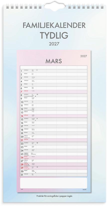 Familjekalender Tydlig 2027