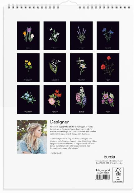 Väggkalender Illustrerad blomster 2027