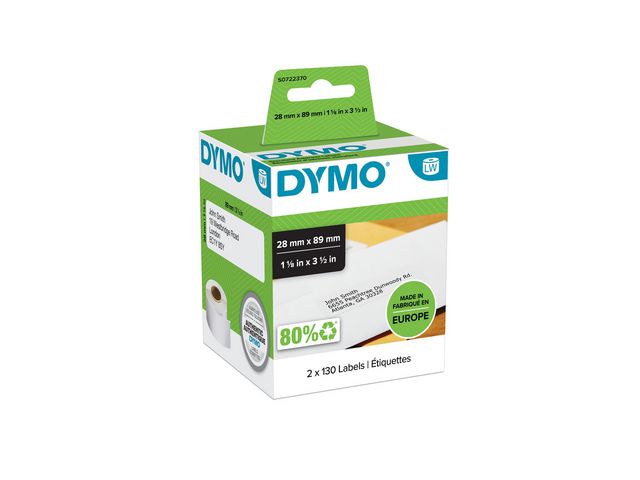 Etikett DYMO LW 89x28mm 260/fp